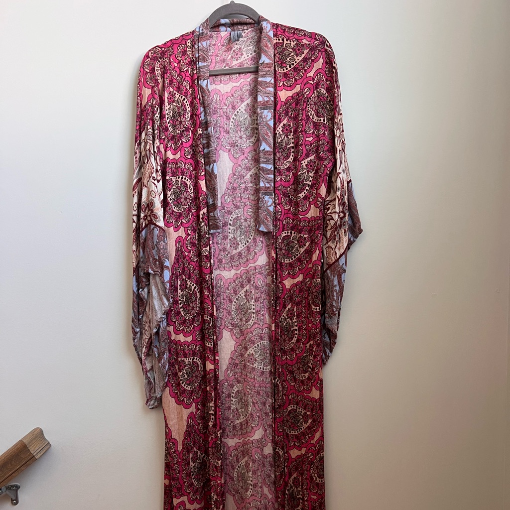Anthropologie Floral Swirl Cover-Up Kimono